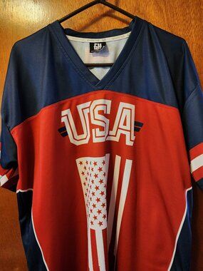Men's 2XL Greater Half Red/White/Blue 2nd Amendment American Flag Jersey